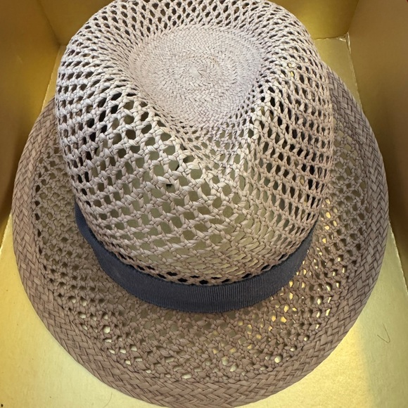 Helen Kaminski Natural and Black Woven Hat